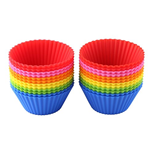 [Pack of 24] eGroo® Silicone Baking Cups Cupcake Liners , Non-stick & Reusable Muffin Cups Molds