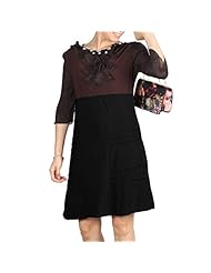 Crystals Crystal Chiffon/Cotton Round Neck  Dress