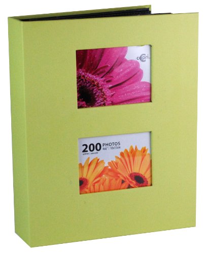 Capri Photo Album, Holds 200 4-Inch by 6-Inch Photos, Celery