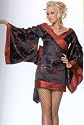Sexy Adult Halloween Costume Japanese Geisha Girl (Medium, Black)