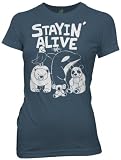 Tee Hugger Stayin Alive 100% Organic Cotton Fitted Juniors Size Ladies Ink Tee T-Shirt, Medium