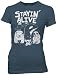 Tee Hugger Stayin Alive 100% Organic Cotton Fitted Juniors Size Ladies Ink Navy Tee Shirt T-Shirt