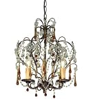 Crystorama Ella 4503-DR Mini Murano Glass 3LT 180w (18H x 15W) Chandelier Light in Dark Rust