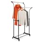 Honey-Can-Do GAR-01119 Adjustable Height Clothing Rack, with Two Bars for Garments