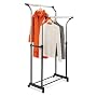 Honey-Can-Do GAR-01119 Adjustable Height Clothing Rack, with Two Bars for Garments