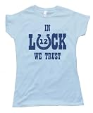 Womens IN LUCK WE TRUST - ANDREW LUCK INDIANAPOLIS COLTS Tee Shirt Gildan Softstyle Light Blue (Small)