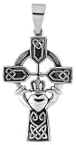 Claddagh Cross Pendants 316l Stainless Steel 24BALL Chains