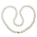 14k Yellow Gold 6-6.5mm A-Grade Akoya Cultured Pearl Necklace, 18"