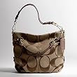 Coach Brooke Signature Carly Shoulder Hobo Bag Purse Tote Khaki Bronze