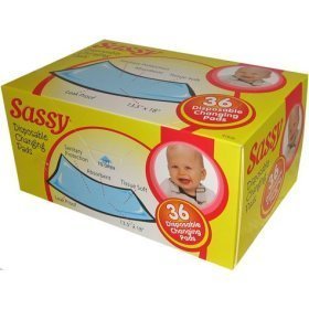 Sassy Baby Changing Pads 36 Count Box, White