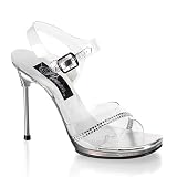 Pleaser Shoes WomenÕs CHIC-08R,4 1/2" Stiletto Heel Ankle Strap Mini-Platform Sandal W/Rhinestone
