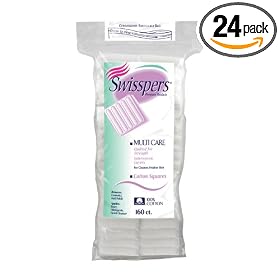 Swisspers Multi Care Cotton Squares, 160 Count, 2.75-Ounce  (Pack of 24)