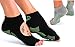 FitLeaf Yoga BAMBOO Socks 2 PAIRS, Non-Slip Grip for Pilates, Barre, Black & Gray