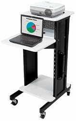 Multipurpose Presentation Cart (Ivory/Black) (40.5"H x 18"W x 30"D)