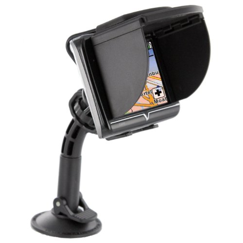 Wicked Chili Universal Sonnendach Sonnenschutz für Navigon 92, 72, 42, 70, 40, 20 (Plus / Premium / Easy / Live Serien) 2510 Explorer 4350 max 1410 2410, 7210 7310 4310 max 3310 max 1310 6310 6350 live 4350max 3310max 4310max 8410 8450 Navigationsgerät Navi Sun Visor Sonnenblende Blendschutz 4,3