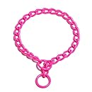 Platinum Pets 4mm Coated Chain Dog Collar 20-Inch, Bubblegum Pink