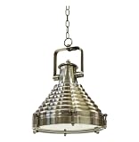 Astoria Industrial Diner Style Antique Brass Pendant Light