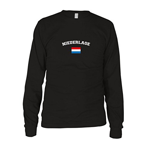 Oranje Niederlage – Herren Langarm T-Shirt, Größe: XL, Farbe: schwarz