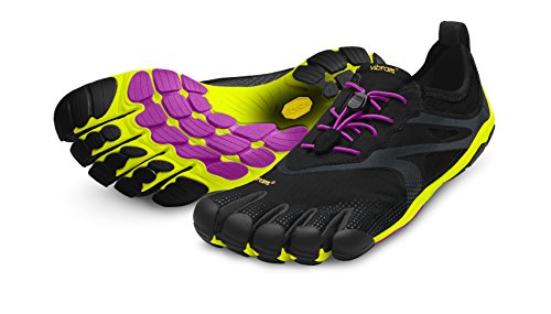 Vibram Women's Bikila Evo Road Running Shoe, Black/Yellow/Magenta,38 EU/7 M US