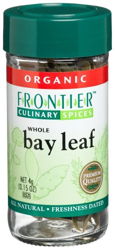 Frontier Organic Whole Bay Leaf, 0.15-Ounce Bottle (Pack of 4)