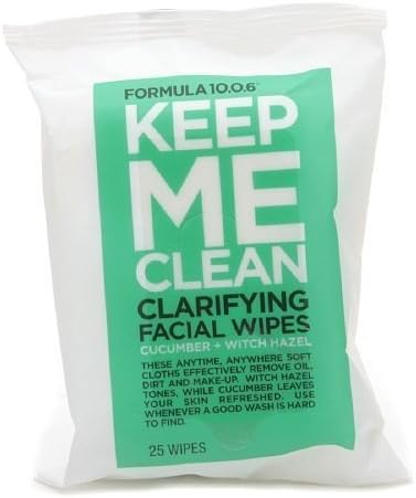 Formula 10.0.6 Keep Me Clean Clarifying Facial Wipes, Cucumber + Witch Hazel 25 ea by Bonne Bell Formula 10.0.6