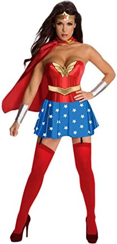 Q-Lingerie, Women's Wonder Women Superhero Costume Gold Belt Corset Star CS75