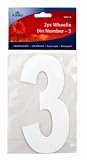 from PinkWebShop White Self Adhesive Wheelie Bin Numbers 17cm 2/Pk - 3 (WS513) Wheelie Bin / Dust bin / Dustbin Number Stickers