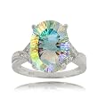 Sea Mist Topaz Ring W/ Diamond Sterling Silver X-Band