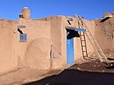 IMAGE OF Pueblo House with Blue Door and Oven, Taos, New Mexico, USA Photographic Poster Print by Charles Sleicher, 42x56