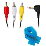 GTMax 3.5mm to 3 RCA Cable Replacement for Sony VMC-20FR / Canon STV-250N + Cable Tie for Canon VIXIA HF R20 HF R21 HF R200 HF M300 HF M30 HF M31 HF M40 HF M400 HF M41 HV40 HF S30 HF R100 HF R10 HF G10 HF S21 HF S20 HF S200 HF 21 HF M32