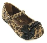 Jelly Beans Cheetah Suede Infant Toddler Girl Maryjane Shoes