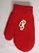 All Products : Red One Size Magic Mitten with Customer Chosen Ivory Monogrammed Letter for Infants Ages 0-2 Years