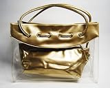 Patent Leather Clear Tote Bag (Gold)