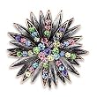 Antique Copper White Metal with Multi-Color Swarovski Crystal Brooch, Weight: 20.20gm Antique Copper White Metal with Multi-Color Swarovski Crystal Brooch, Weight: 20.20gm