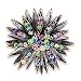 Antique Copper White Metal with Multi-Color Swarovski Crystal Brooch, Weight: 20.20gm
