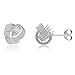 Sterling Silver Love Knot Solitaire Stud Post