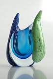 Glass Blue Sommerso Vase Beautiful 100% Handblown Art X736