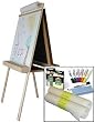 "Beka Double-Sided Easel-and-Supplies Combo #1, Marker Board and Chalkboard Surfaces, Top Paper Holder, Wood Trays"
