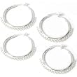 4 Earrings Hoops +20 Rings Sterling Silver 30mm Part