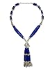 Tribal Jewelry Blue Lapis Silver Finish Chunky Statement Necklace Ethnic Boho Chic