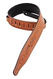 Levy's Leathers Carving Leather Tooled Guitar Strap,Tan