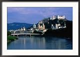 River Salzach with Hohensalzburg Fortress, Salzburg, Austria Collections Framed Photographic Poster Print by Chris Mellor, 35x25