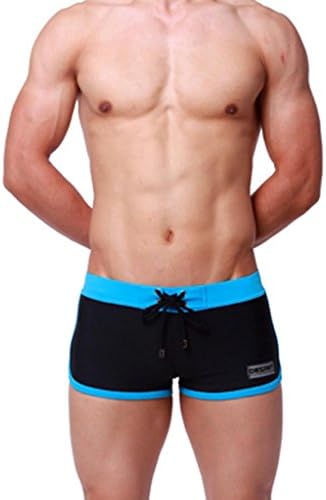 Mens Swimming Trunks Boxer Brief W/Front Tie