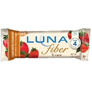 Clif Bar Luna Fiber Bar for Women - Box of 12 (Peanut Butter Strawberry)