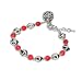 8-Inch Silver Red Coral Bead Link Bracelet Chain Jewellery