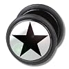 Fake Ohr-Piercing Schmuck Ohr-Plug Ohrstecker Stern schwarz