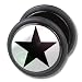 Fake Ohr-Piercing Schmuck Ohr-Plug Ohrstecker Stern schwarz