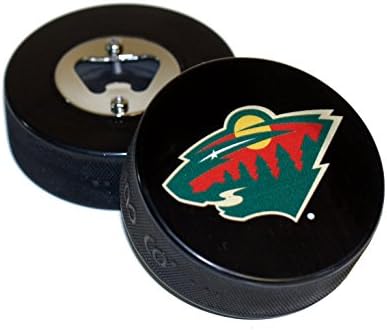 Minnesota Wild Basic Logo Hockey NHL Puck Bottle Opener