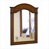 Single Carved Portrait Mirror in Vintage Oak