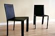 2 Black Full Leather Dining Chairs By Wholesale Interiors